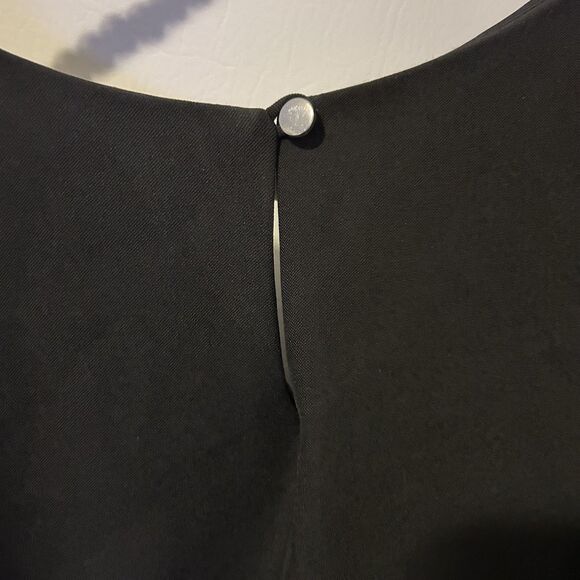 Alfani Jumpsuit Womens 16 Black Cape Sleeve Surplice Overlay Stretch Evening - Picture 10 of 14